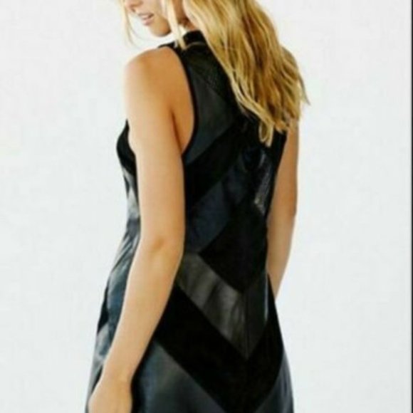 Free People Spice of Life Black Suede Mini Dress - Sz 6 - NWT - Picture 2 of 2